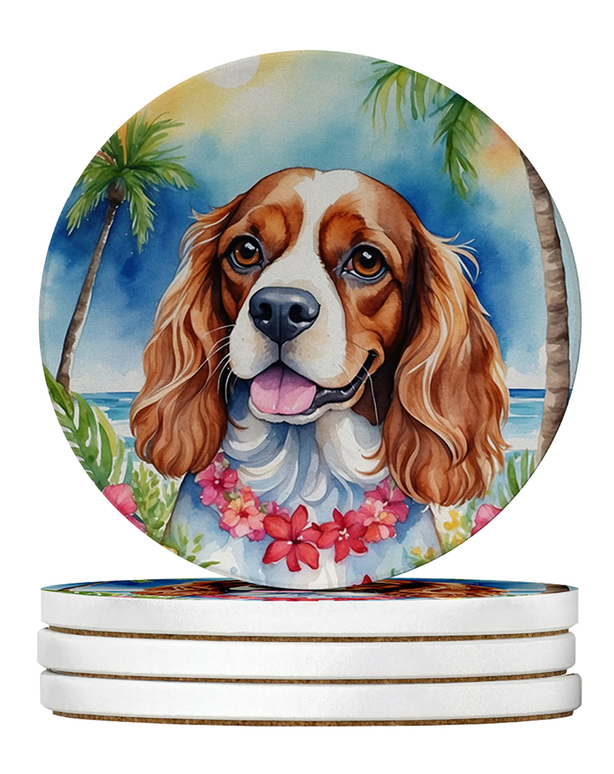 Luau Party Large Sandstone Coasters (Pack of 4)