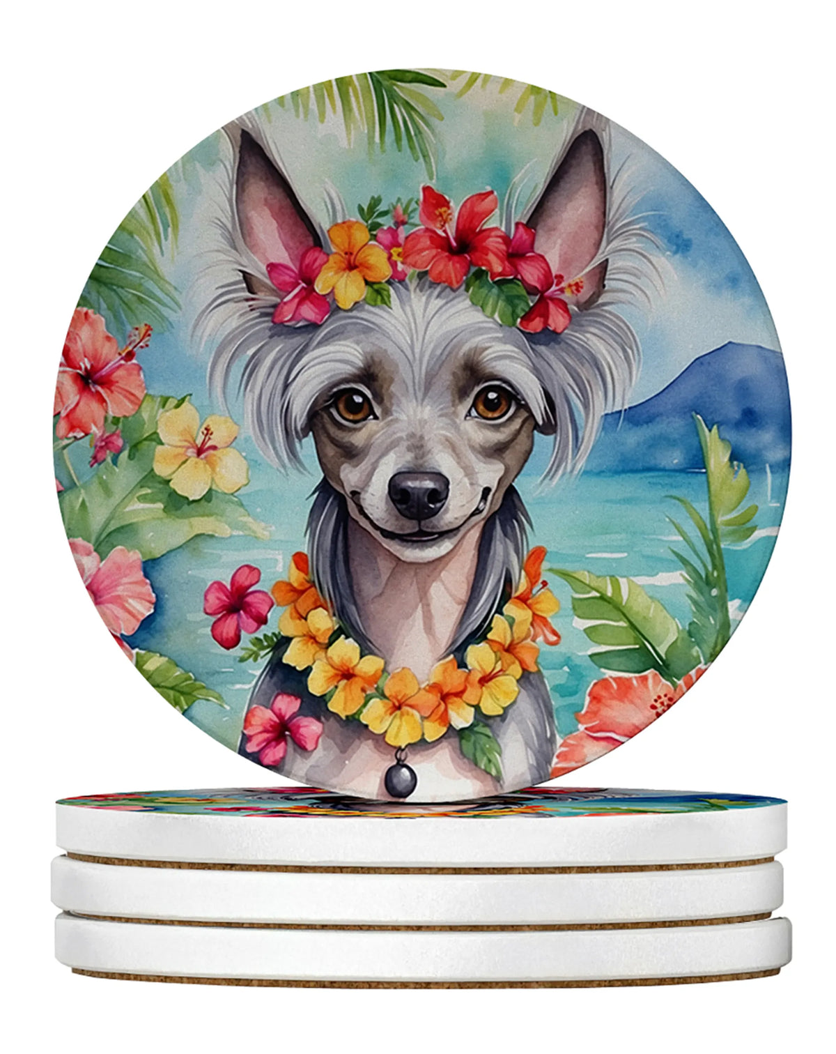 Luau Party Large Sandstone Coasters (Pack of 4)