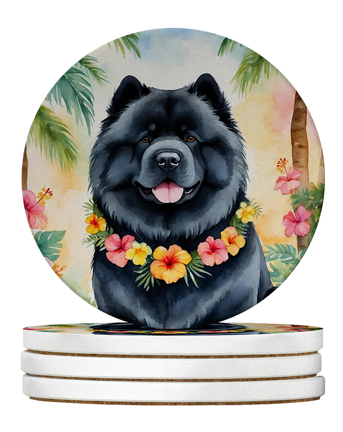 Luau Party Large Sandstone Coasters (Pack of 4)