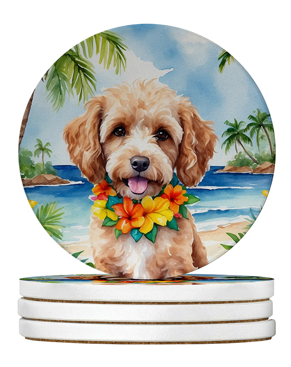 Luau Party Large Sandstone Coasters (Pack of 4)