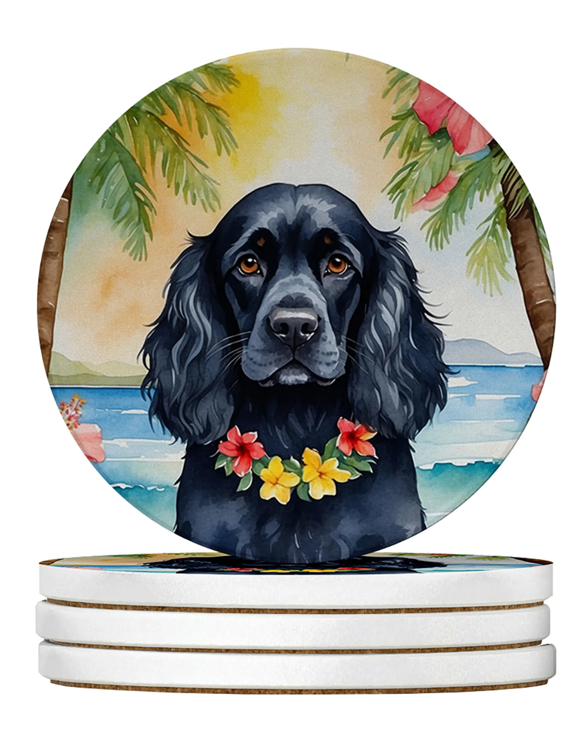 Luau Party Large Sandstone Coasters (Pack of 4)