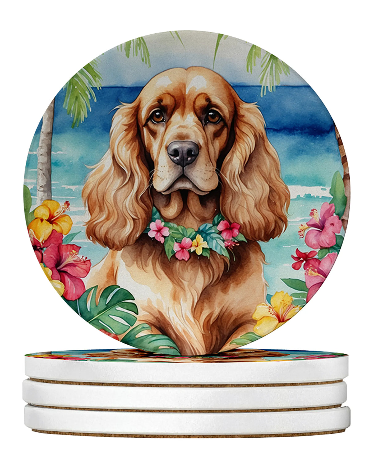 Luau Party Large Sandstone Coasters (Pack of 4)