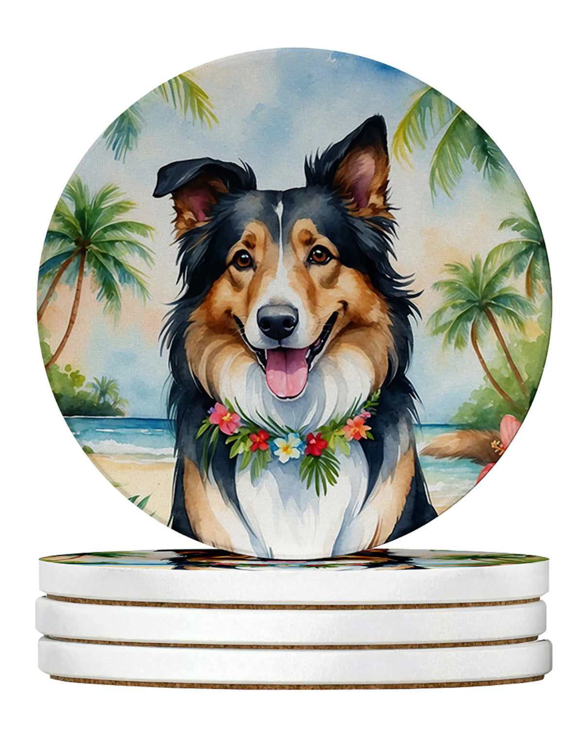 Luau Party Large Sandstone Coasters (Pack of 4)