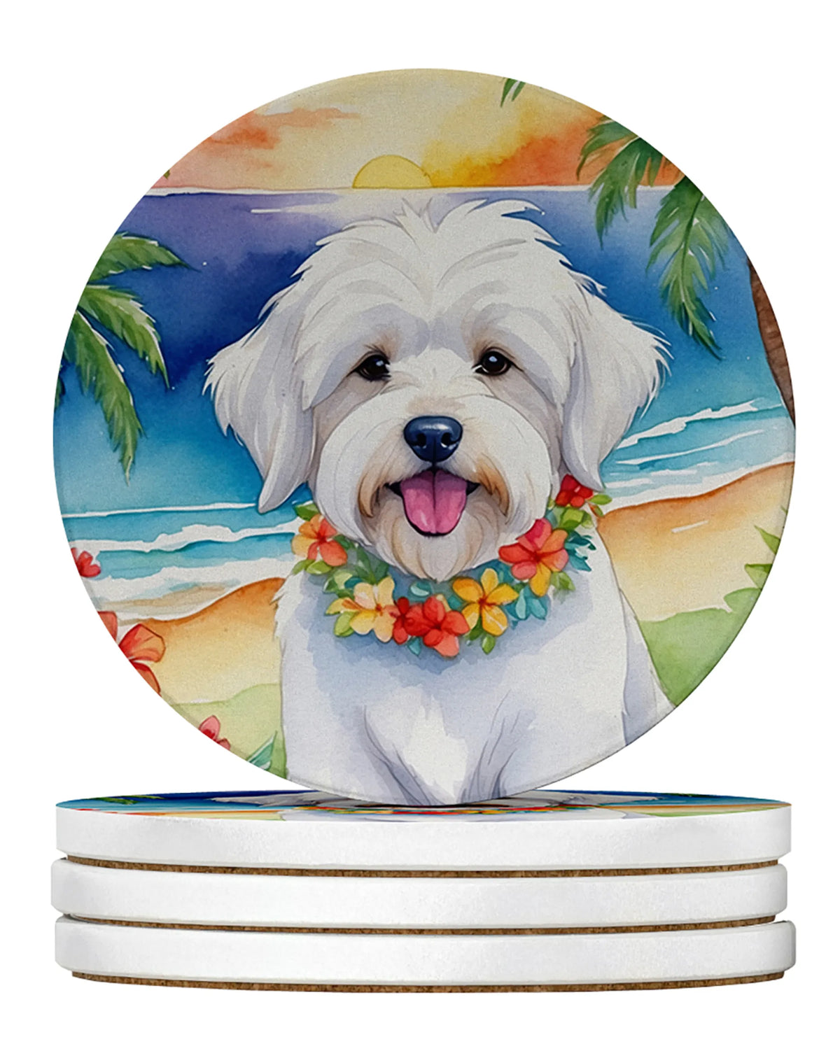 Luau Party Large Sandstone Coasters (Pack of 4)