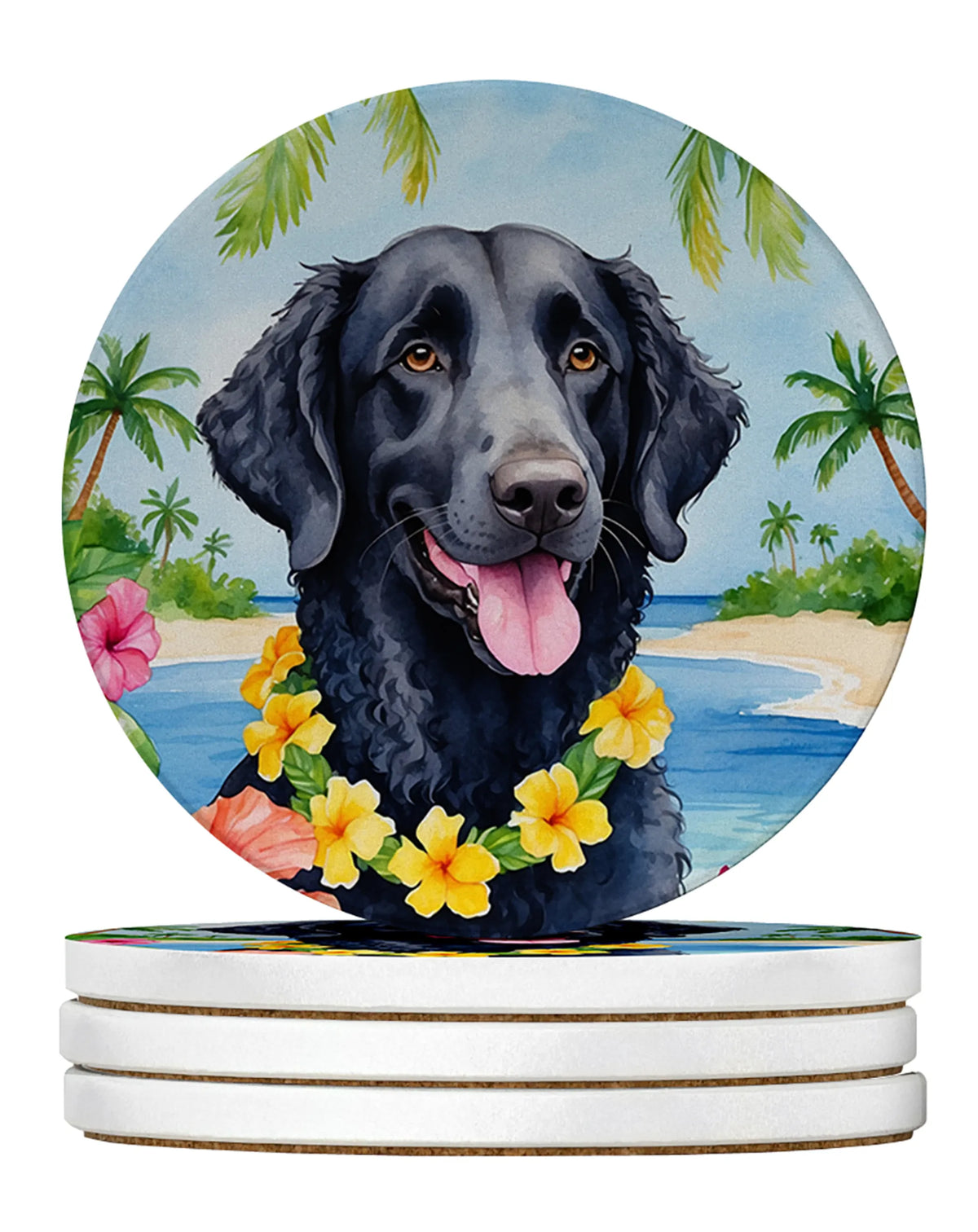 Luau Party Large Sandstone Coasters (Pack of 4)