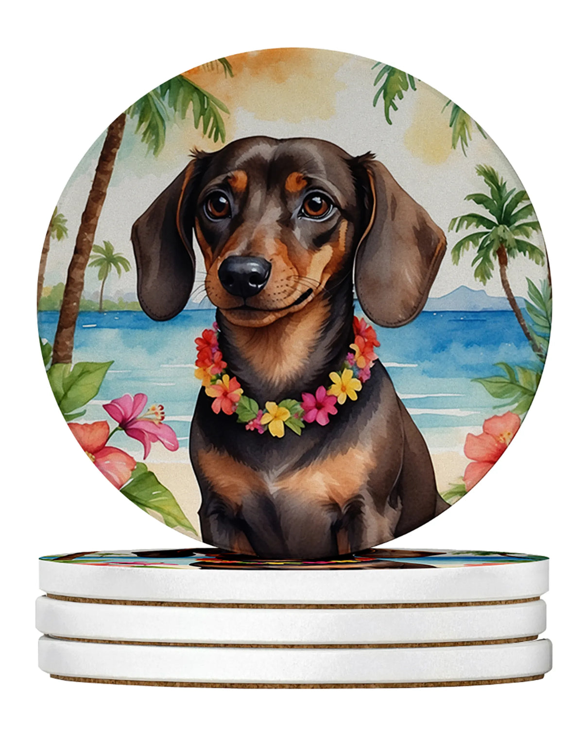 Luau Party Large Sandstone Coasters (Pack of 4)