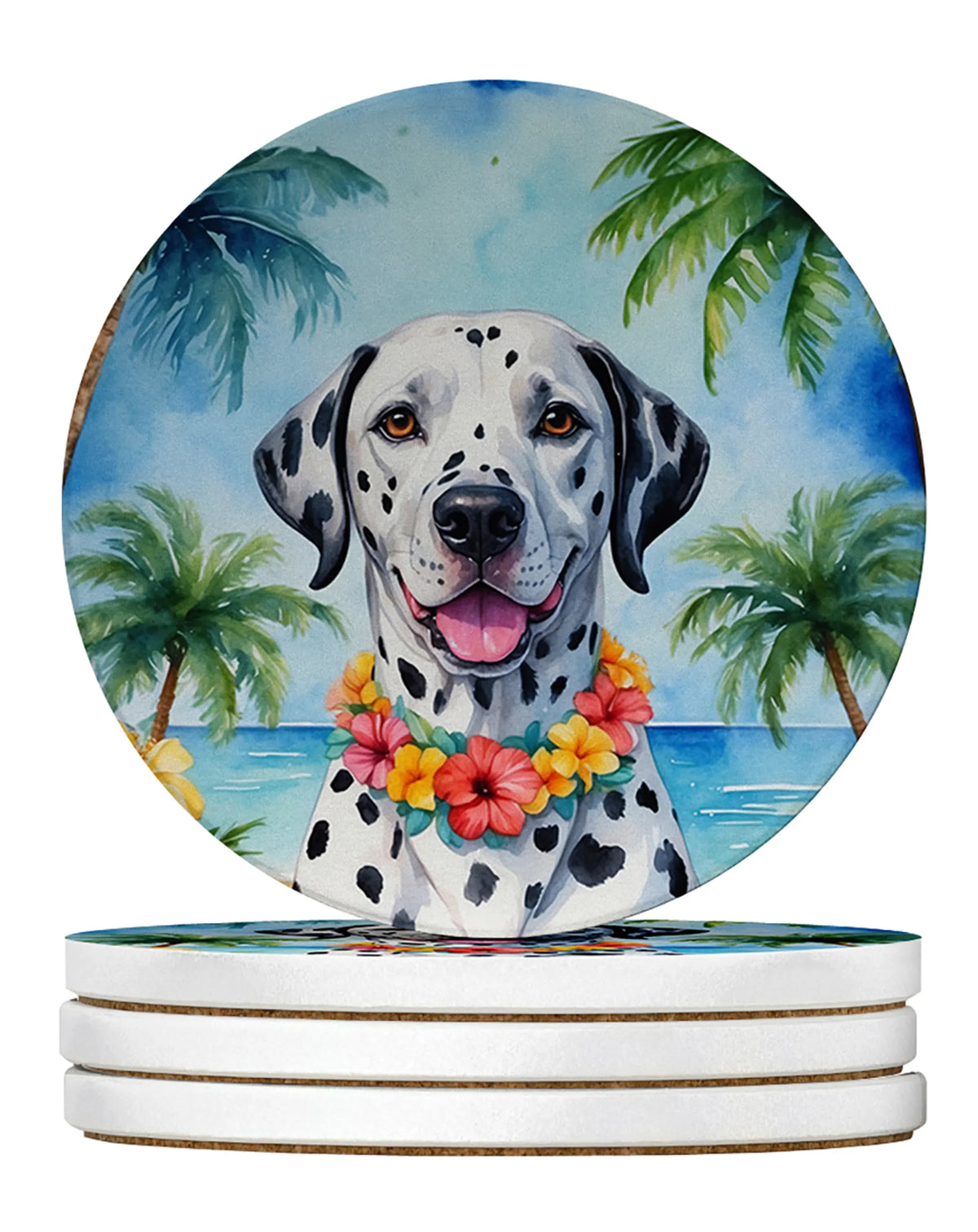 Luau Party Large Sandstone Coasters (Pack of 4)