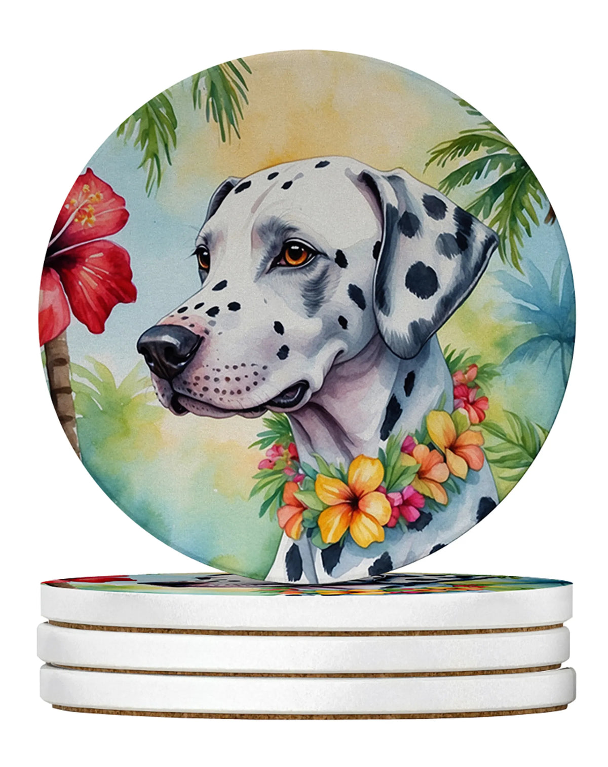 Luau Party Large Sandstone Coasters (Pack of 4)