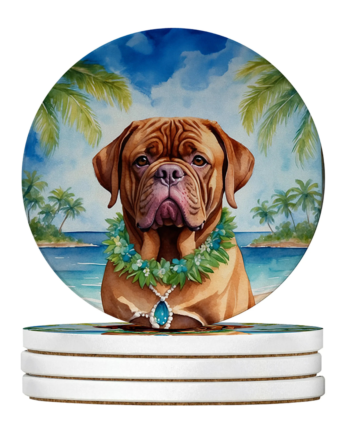 Luau Party Large Sandstone Coasters (Pack of 4)