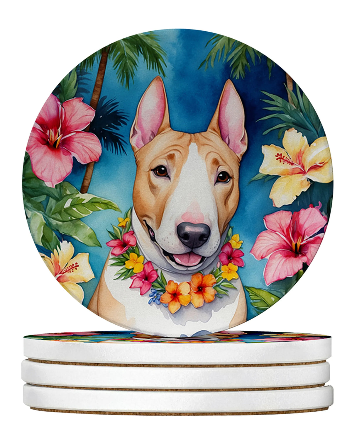 Luau Party Large Sandstone Coasters (Pack of 4)
