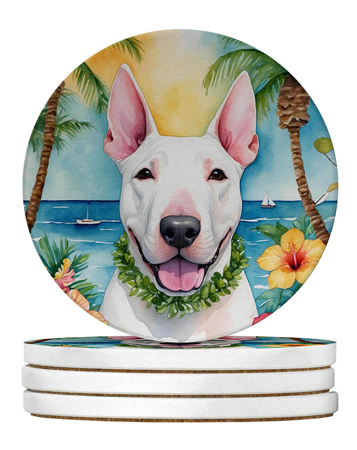 Luau Party Large Sandstone Coasters (Pack of 4)