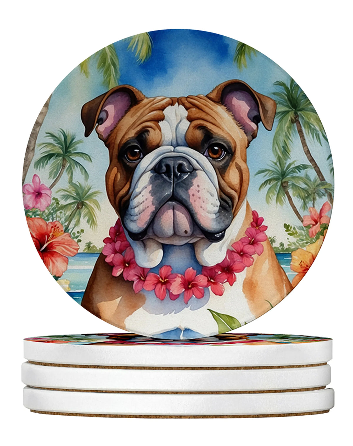 Luau Party Large Sandstone Coasters (Pack of 4)
