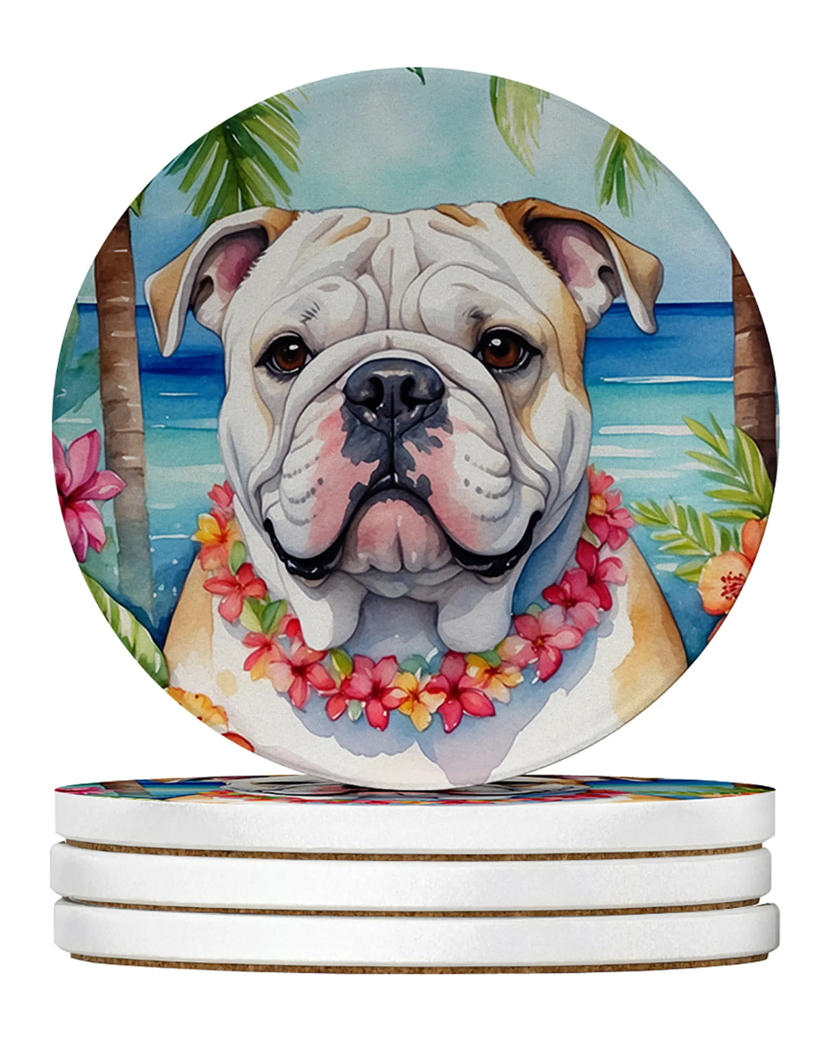 Luau Party Large Sandstone Coasters (Pack of 4)