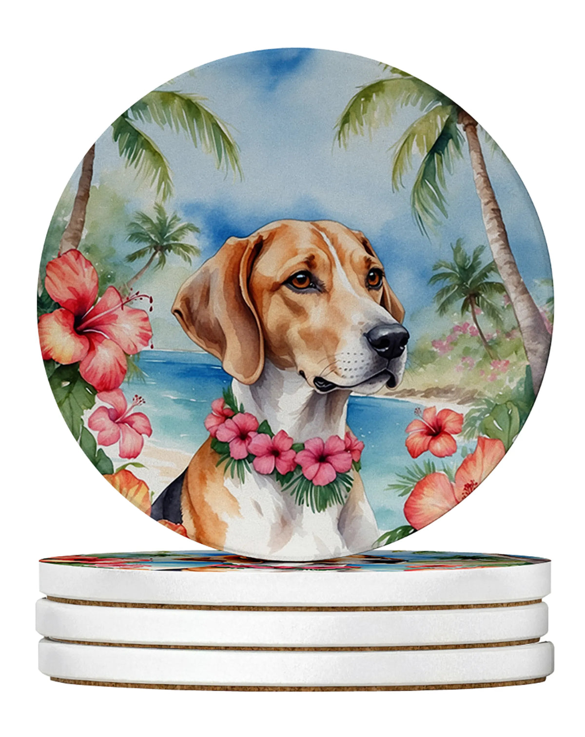 Luau Party Large Sandstone Coasters (Pack of 4)