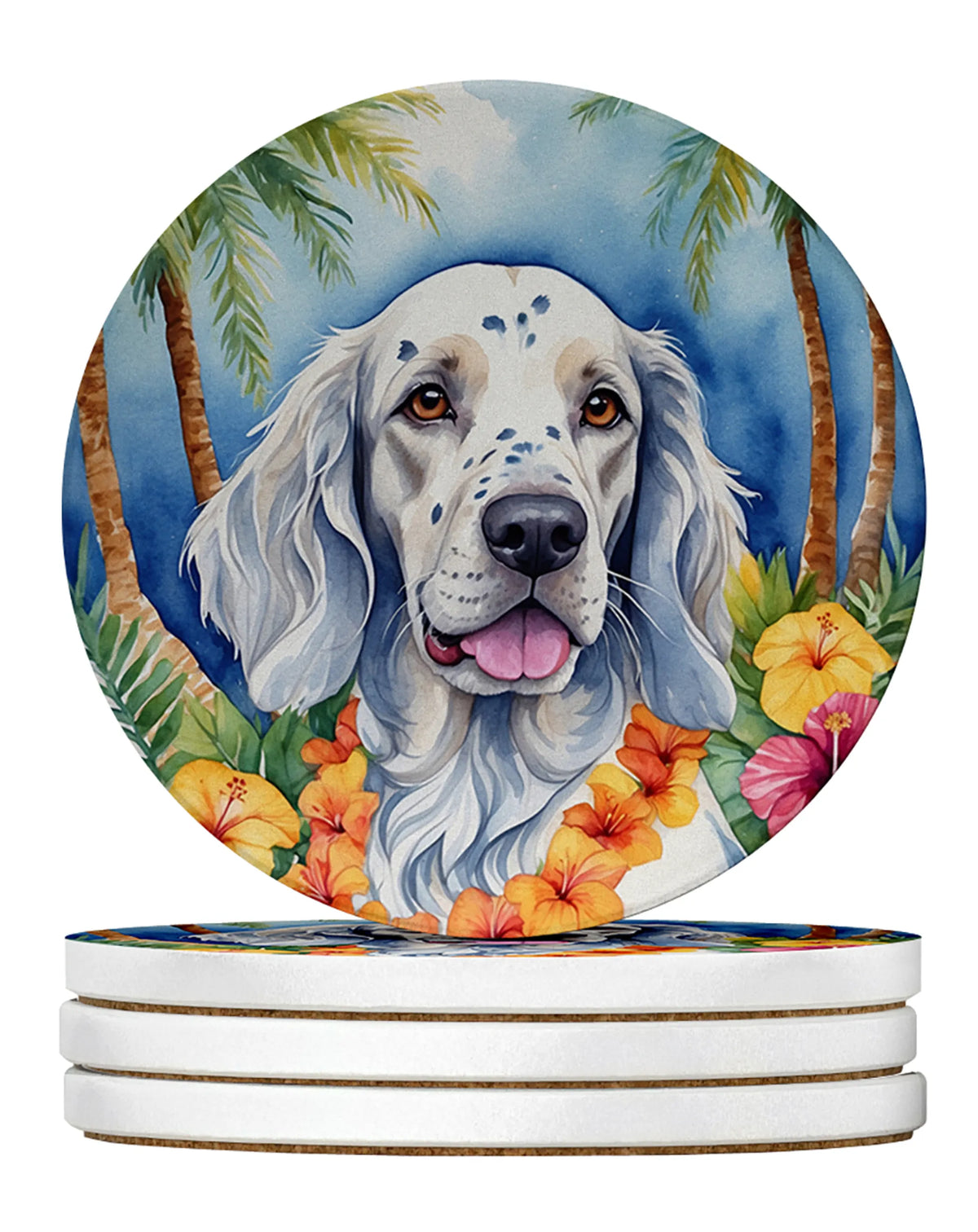 Luau Party Large Sandstone Coasters (Pack of 4)