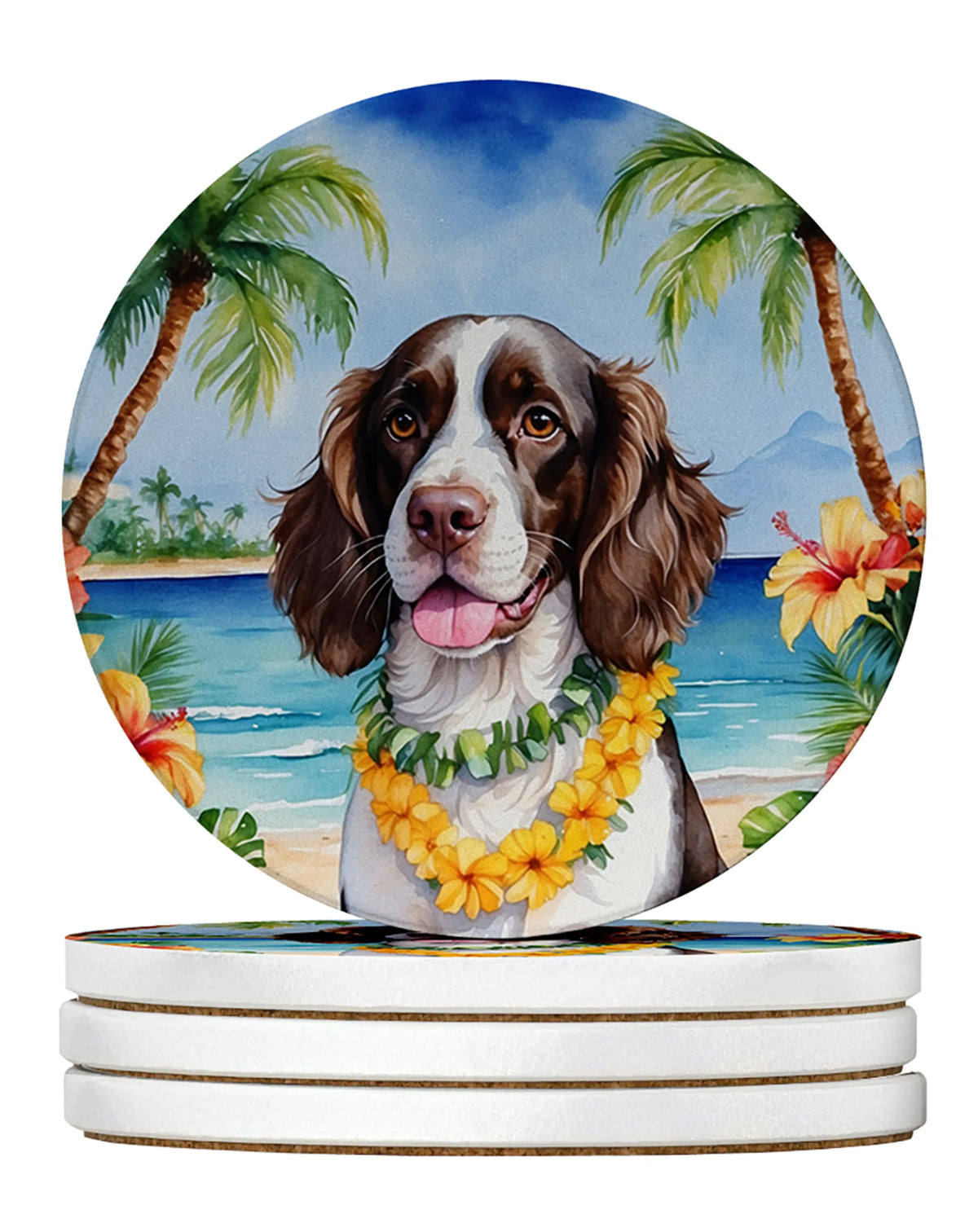 Luau Party Large Sandstone Coasters (Pack of 4)