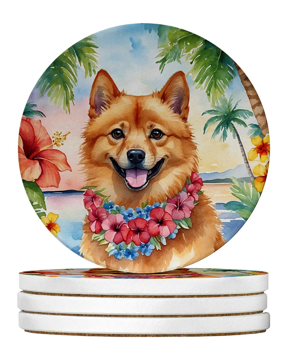 Luau Party Large Sandstone Coasters (Pack of 4)