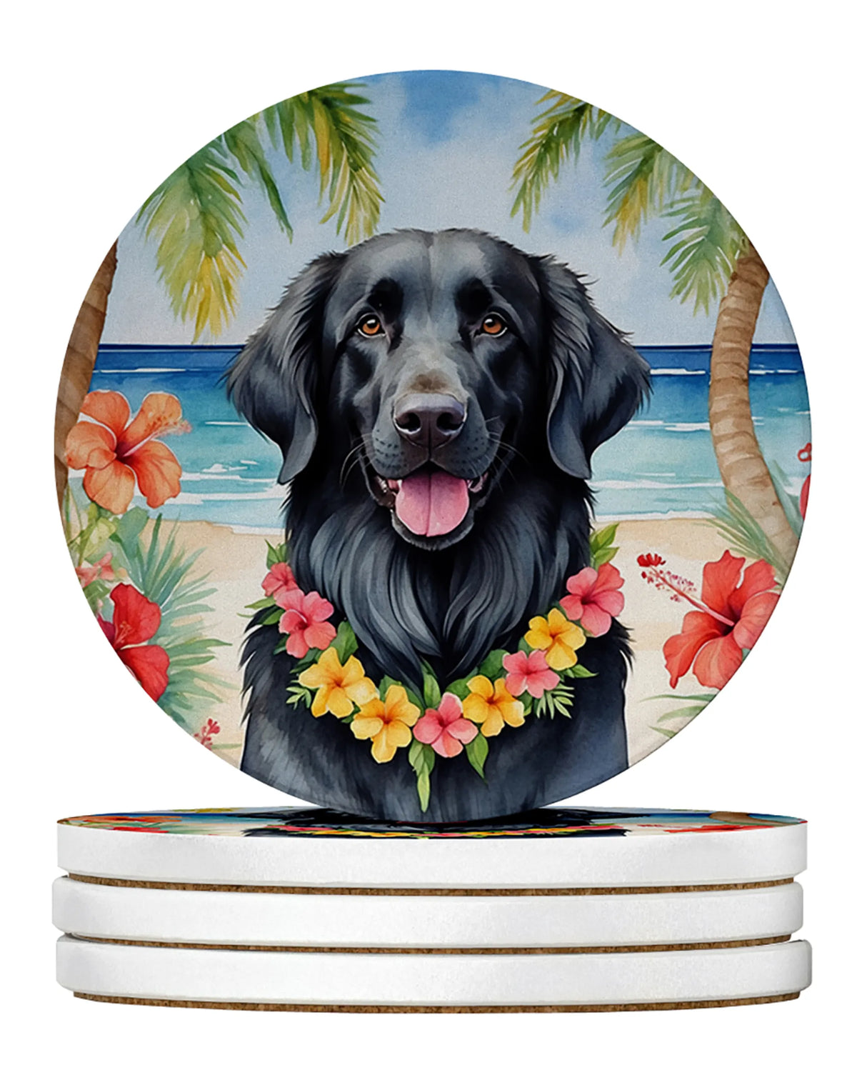 Luau Party Large Sandstone Coasters (Pack of 4)