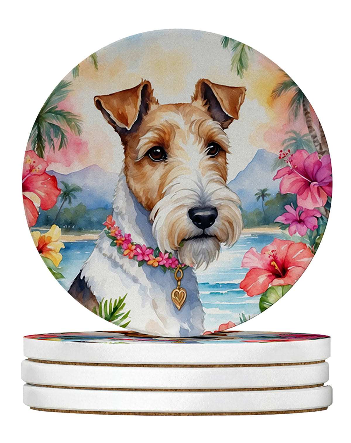 Luau Party Large Sandstone Coasters (Pack of 4)