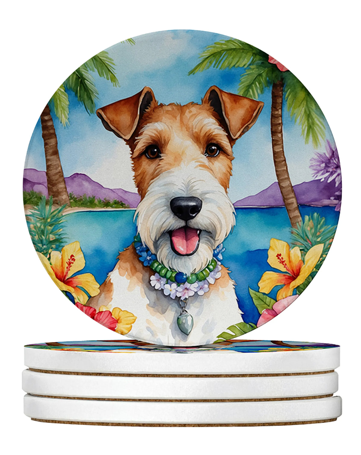 Luau Party Large Sandstone Coasters (Pack of 4)