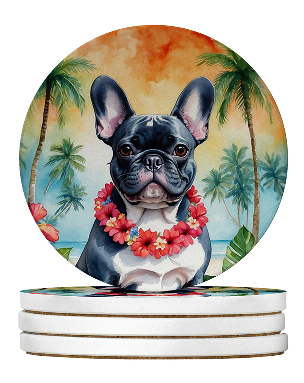 Luau Party Large Sandstone Coasters (Pack of 4)