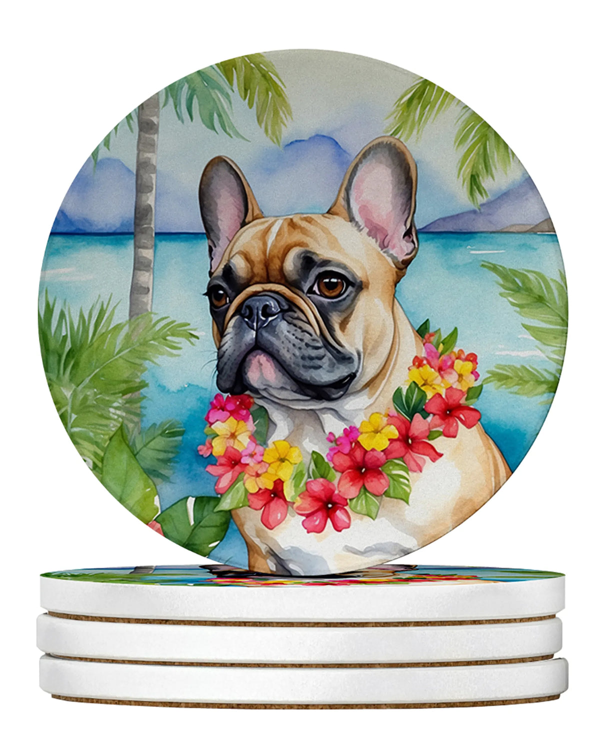 Luau Party Large Sandstone Coasters (Pack of 4)