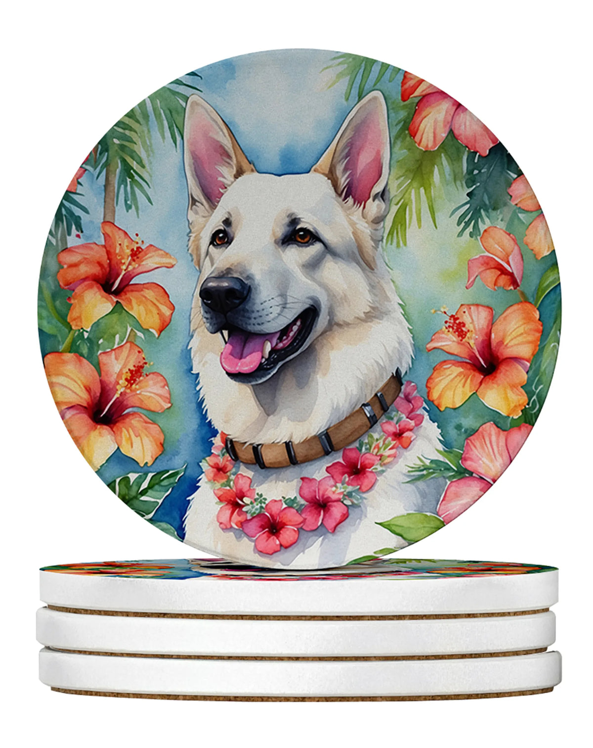Luau Party Large Sandstone Coasters (Pack of 4)
