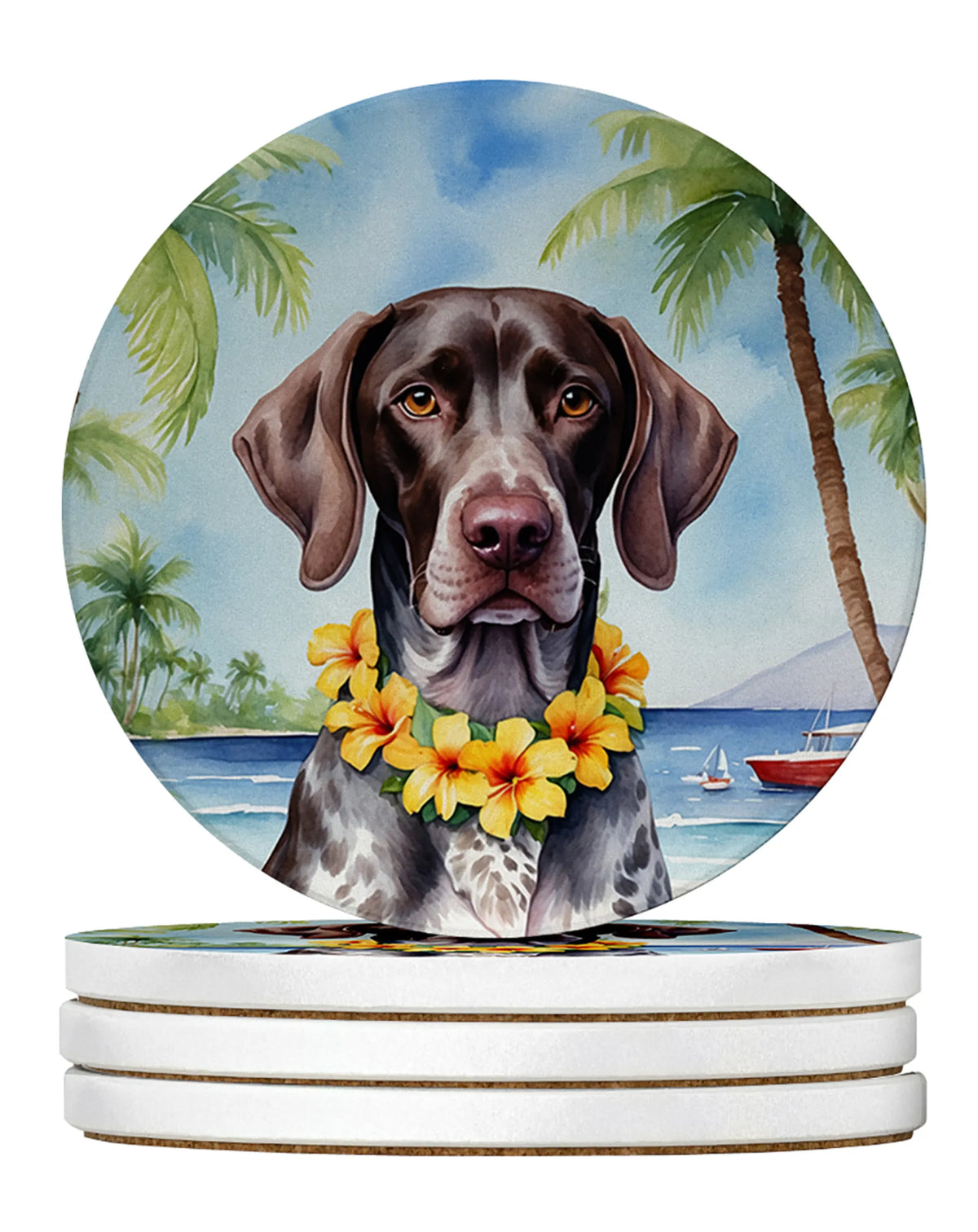 Luau Party Large Sandstone Coasters (Pack of 4)