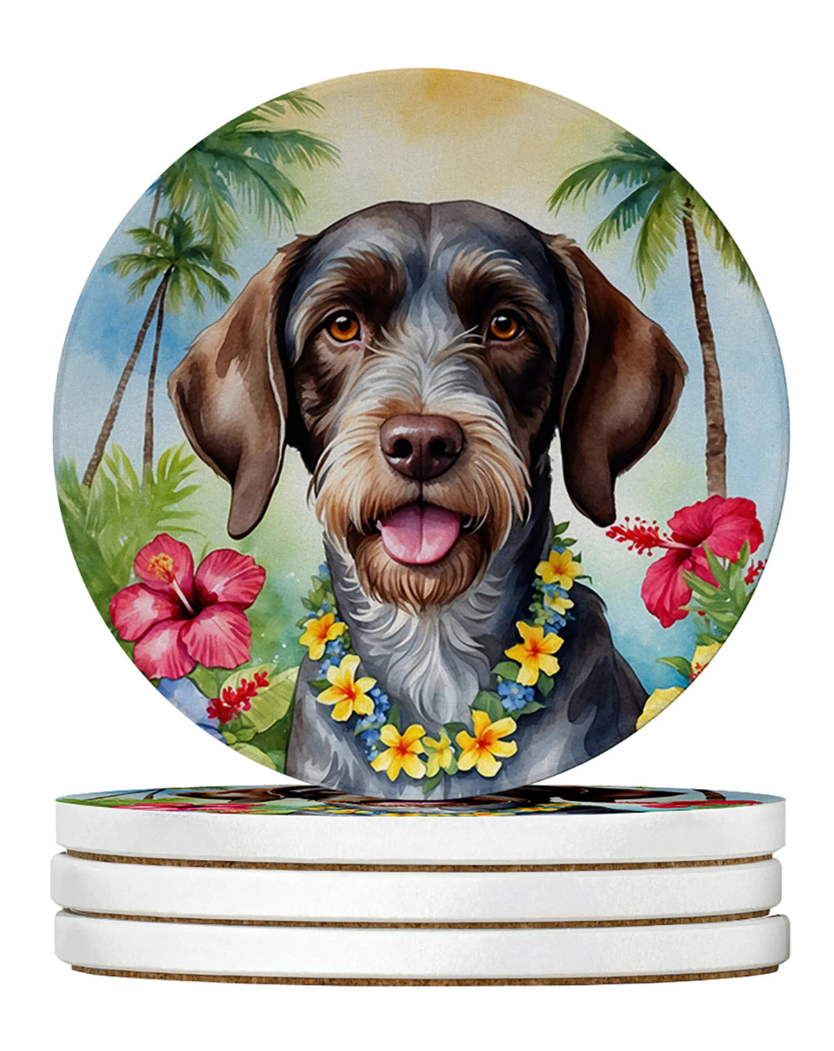 Luau Party Large Sandstone Coasters (Pack of 4)