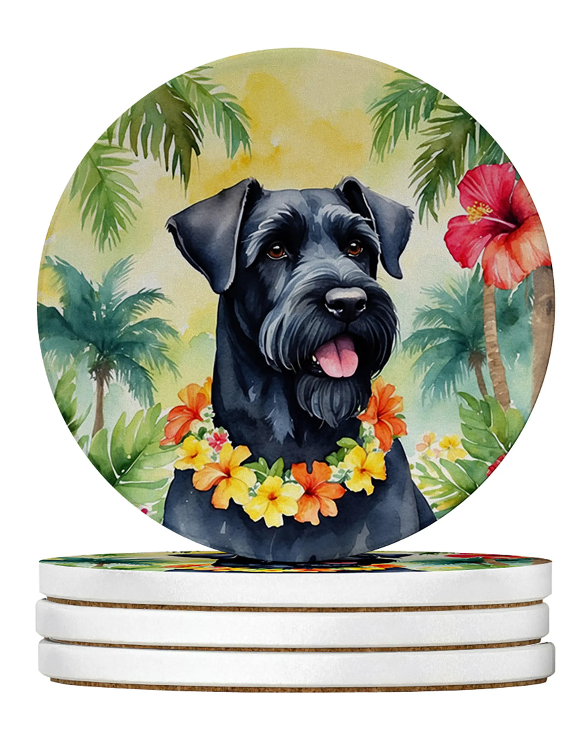Luau Party Large Sandstone Coasters (Pack of 4)