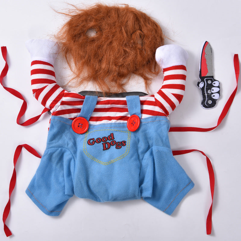 Knife Doll Halloween Costume for Dogs & Cats – Funny Transformation Pet Outfit