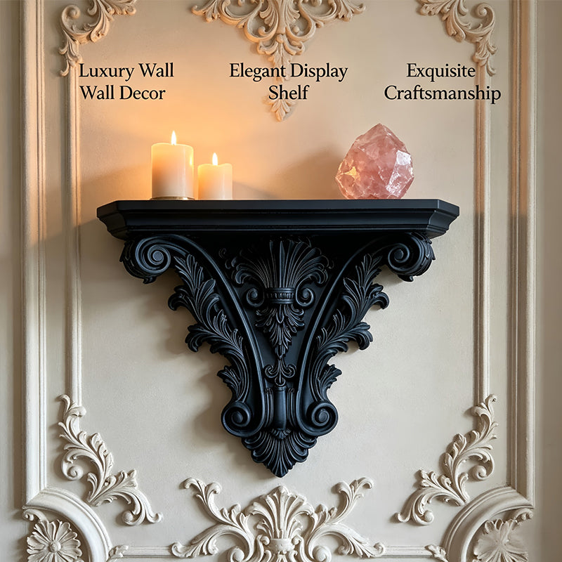 3D Printed Gothic Floating Shelf – Carved Wall Decor & Plant Display Stand