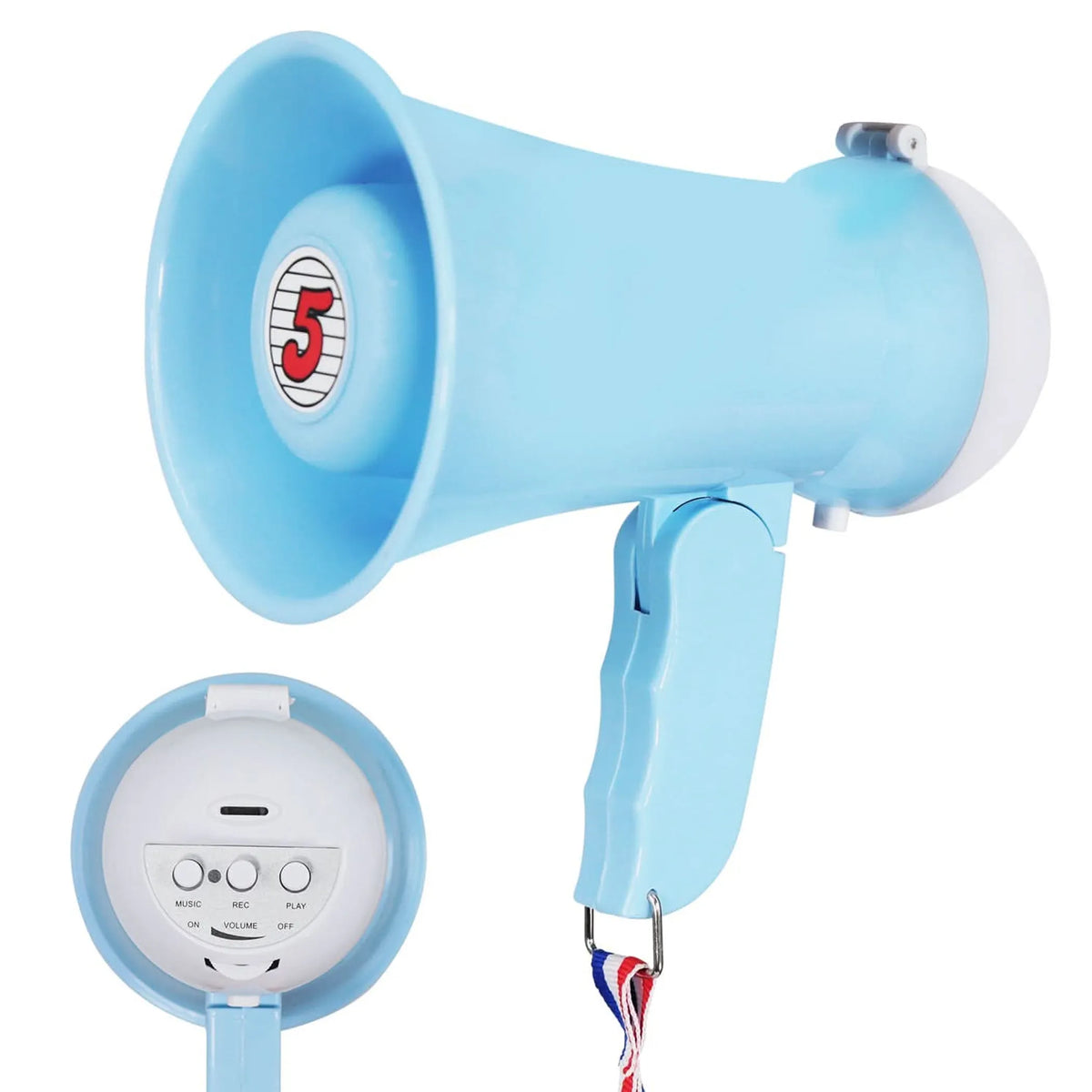 Megaphone Bullhorn Speaker 15W Mini Battery Power Bull horn w Siren 400 Yard Range