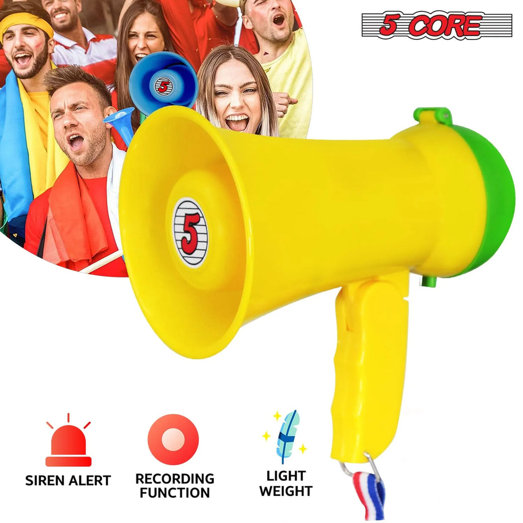 Megaphone Bullhorn Speaker 15W Mini Battery Power Bull horn w Siren 400 Yard Range