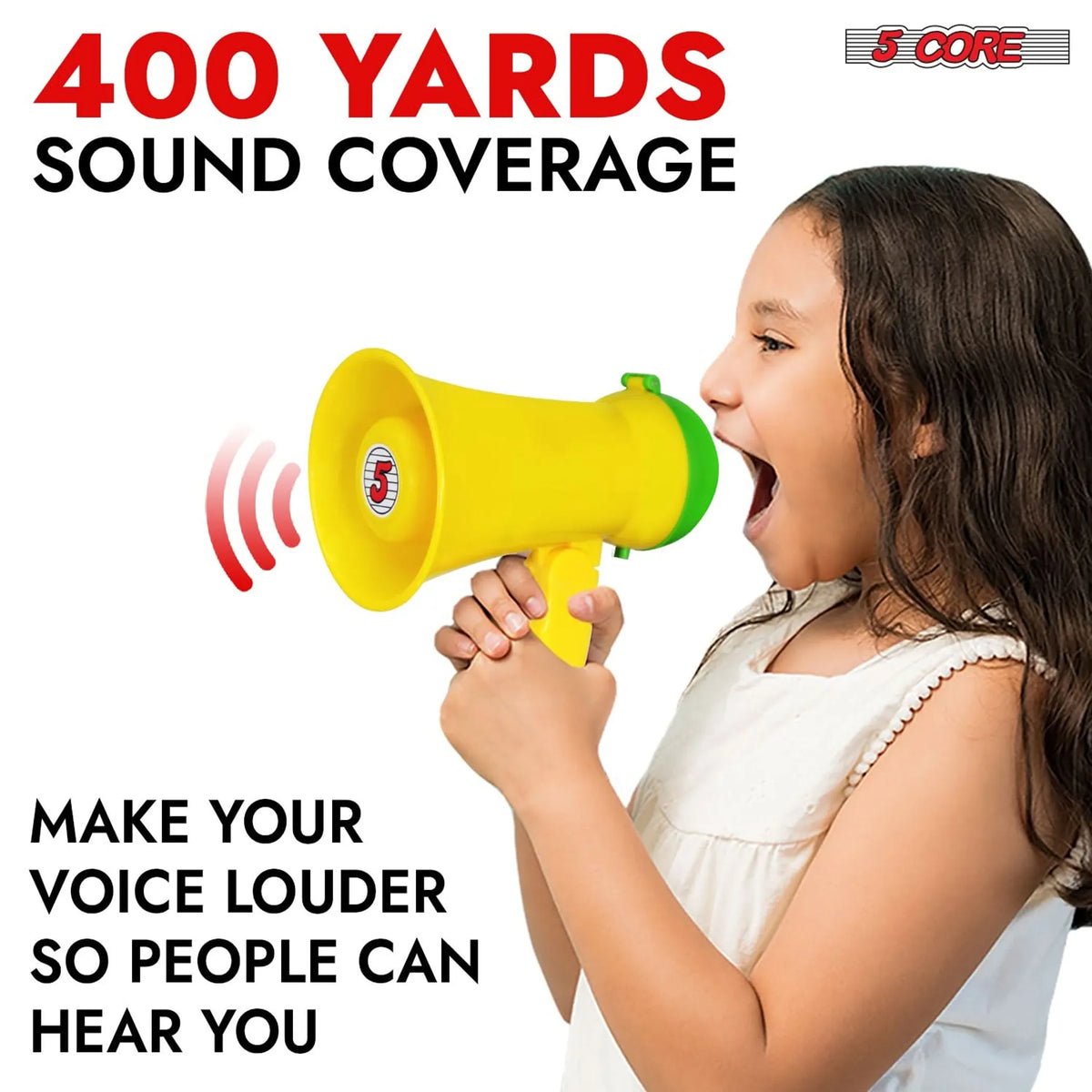 Megaphone Bullhorn Speaker 15W Mini Battery Power Bull horn w Siren 400 Yard Range