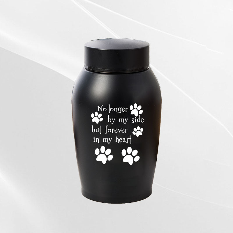 Stainless Steel Pet Memorial Urn: Black Portable & Moisture-Proof Ash Keepsake Designed for Small Pets