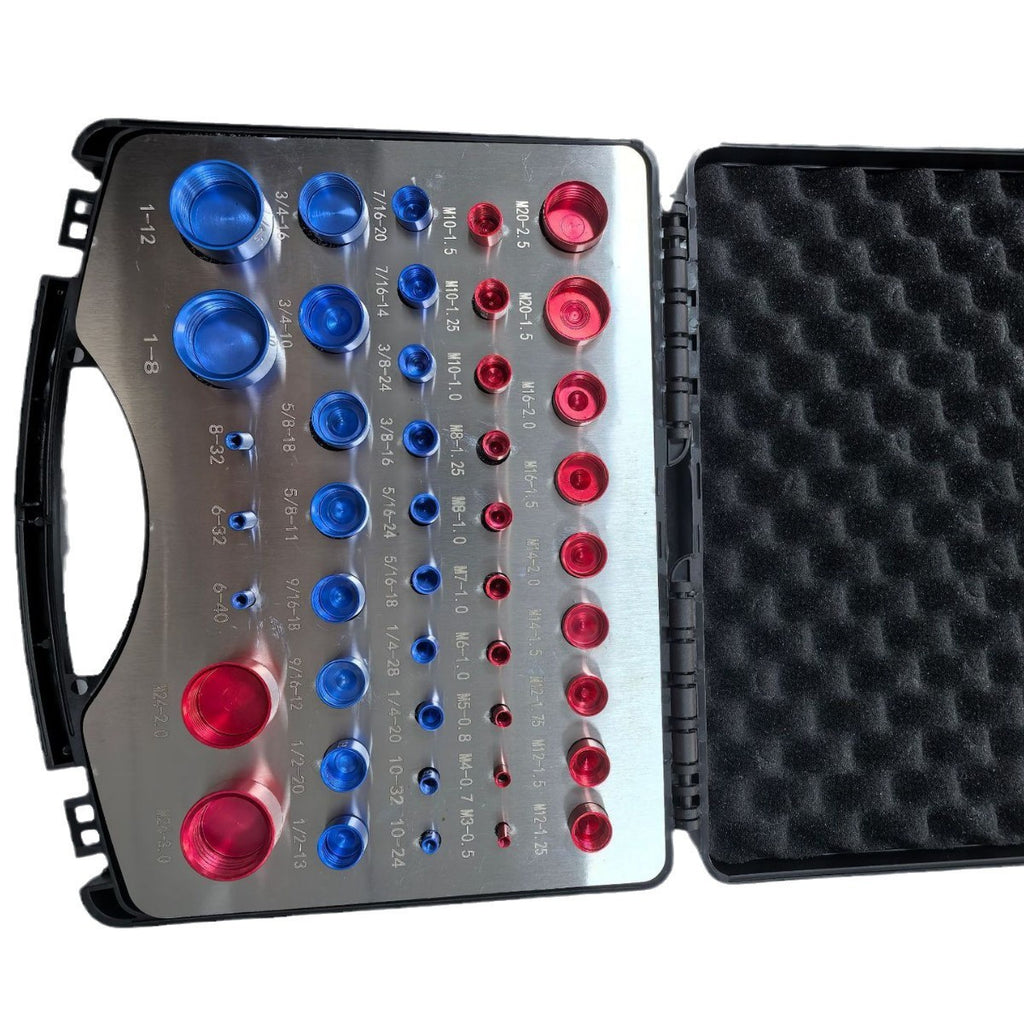 Extrusion Nut Bolt Thread Gauge Set, 44-Piece Metric and Imperial Thread Checker for Aluminum Profile Processing