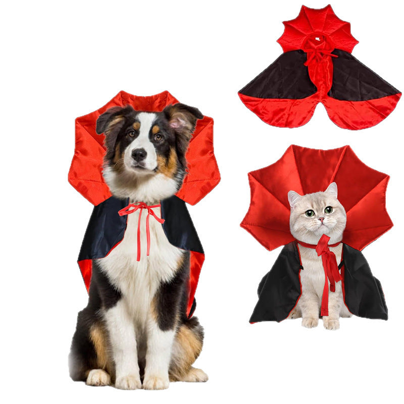Halloween Vampire Cape for Cats & Dogs – Witch Cloak Pet Costume
