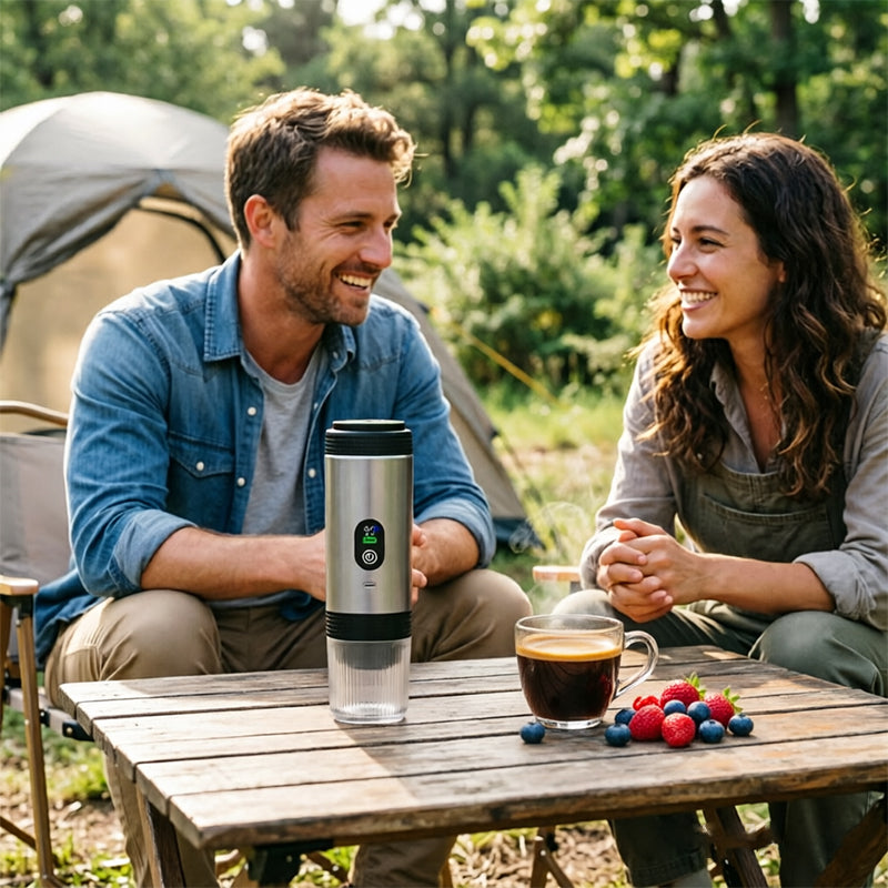 Portable Espresso Machine – 3-in-1 Capsule & Ground Coffee Maker with Digital Display
