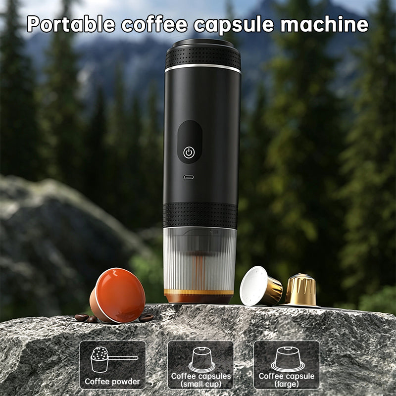 Portable Espresso Machine – 3-in-1 Capsule & Ground Coffee Maker with Digital Display