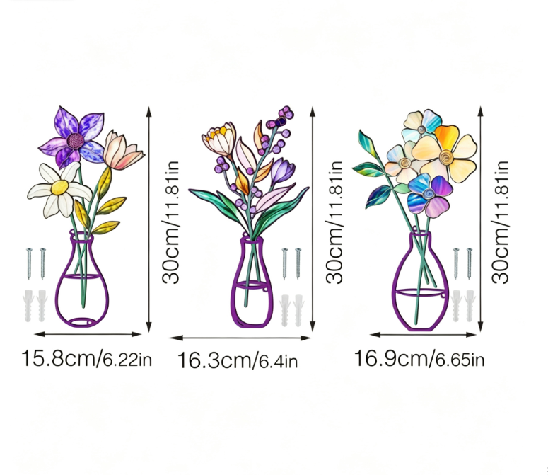 Hot selling Wall Decoration Background Iron Art Painting New Metal Vase Wall Hanging Wall Decoration Bedroom Living Room Home Fu