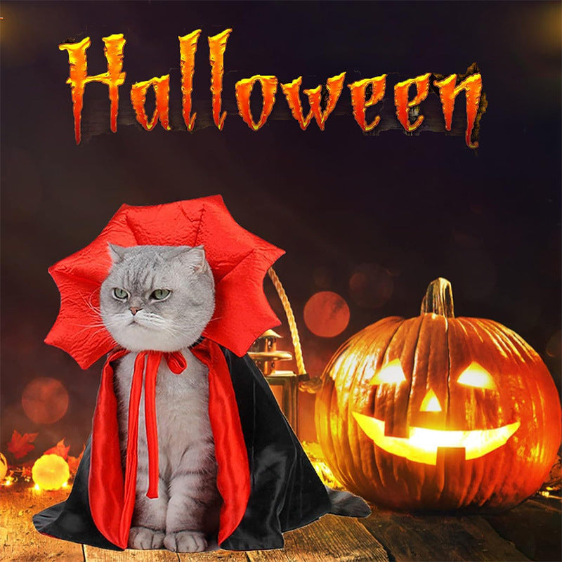 Halloween Vampire Cape for Cats & Dogs – Witch Cloak Pet Costume