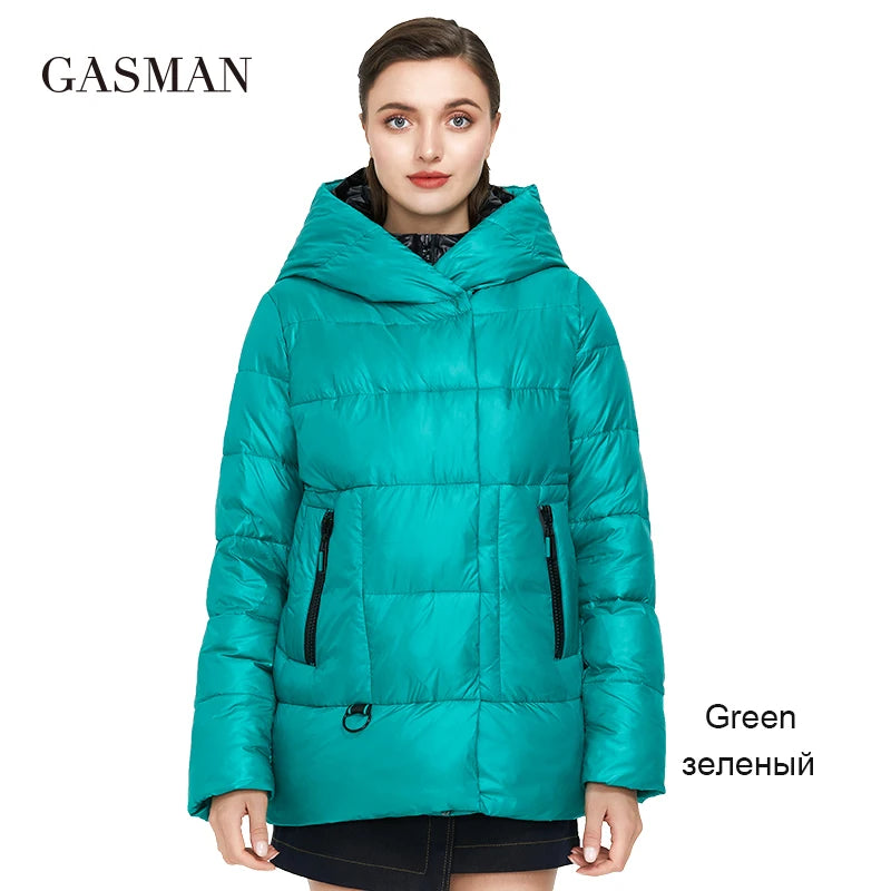 GASMAN 2022 Women's winter jacket hooded down parka Women's coat zipper warm outwear Female fashion thick puffer jacket new 072