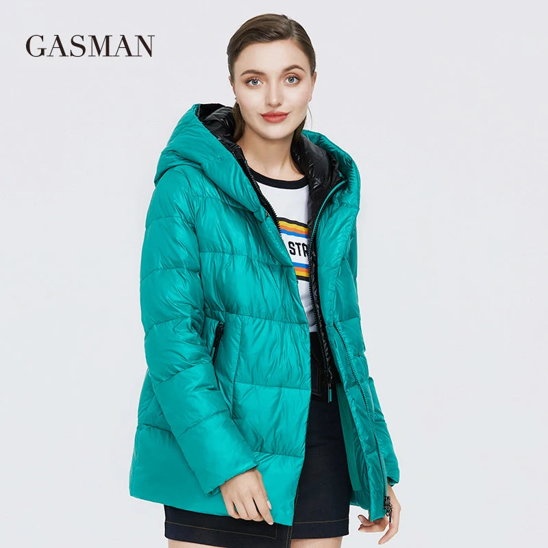 GASMAN 2022 Women's winter jacket hooded down parka Women's coat zipper warm outwear Female fashion thick puffer jacket new 072
