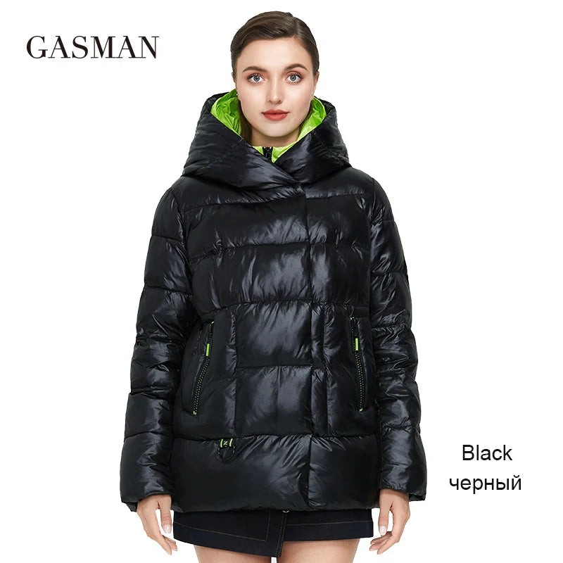 GASMAN 2022 Women's winter jacket hooded down parka Women's coat zipper warm outwear Female fashion thick puffer jacket new 072