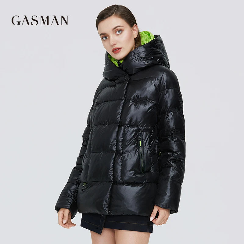 GASMAN 2022 Women's winter jacket hooded down parka Women's coat zipper warm outwear Female fashion thick puffer jacket new 072
