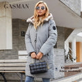 GASMAN 2022 Women's winter jacket Mid-length warm Fashion Coat women zipper Hooded Contrasting brand down jacket female 21113