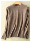 Winter Women Sweater 100% Mink Cashmere Half Turtleneck Knitted Pullovers Loose Soft Warm Female Long Sleeve Solid Jumper S-XXL