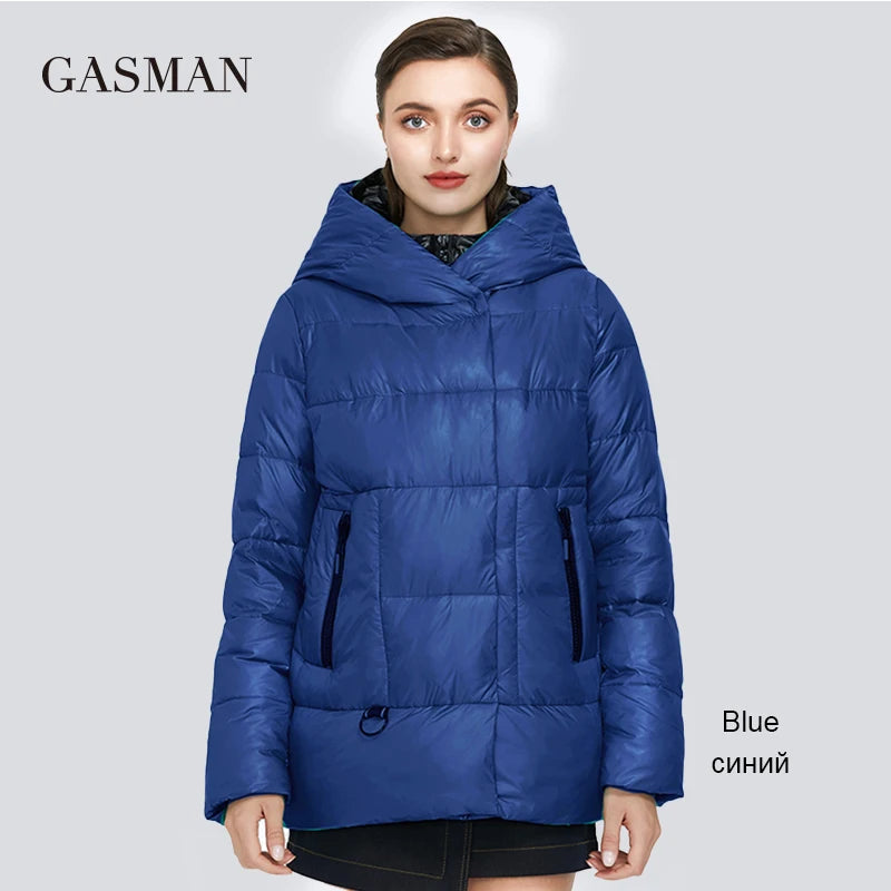 GASMAN 2022 Women's winter jacket hooded down parka Women's coat zipper warm outwear Female fashion thick puffer jacket new 072