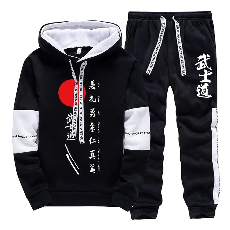 Mens Tracksuit Printing Casual Single Piece Sweatshirts Sweatpants Black White Home Hoodie Pants Sports Jogging Mens Clothing